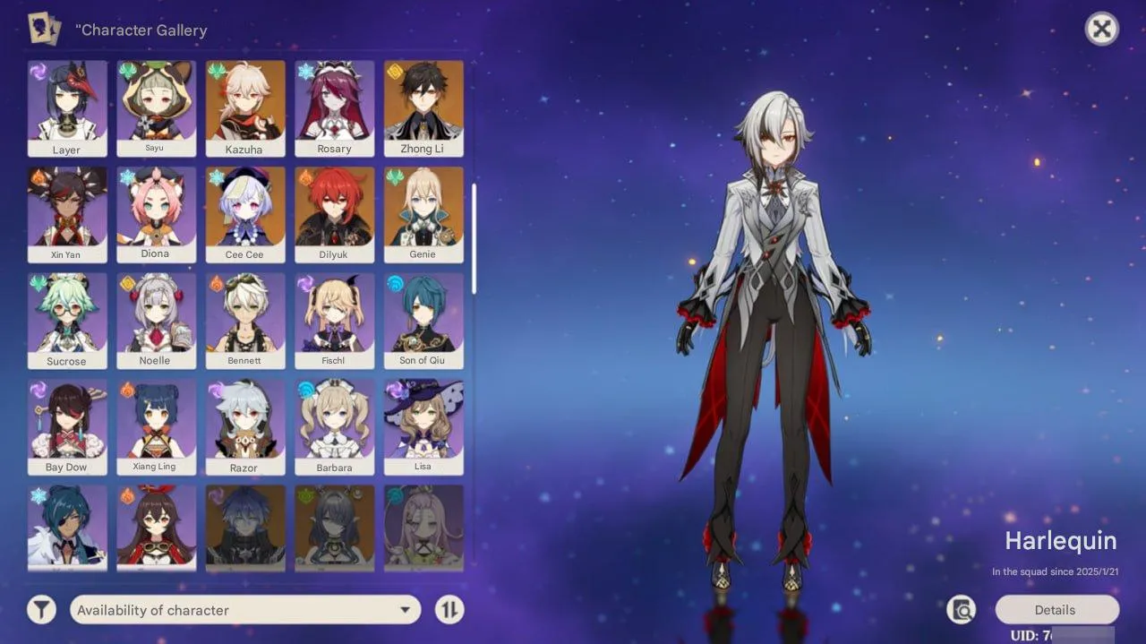 GI1171 Iter | Raiden | Arlecchino | Neuvillette | Kazuha | Zhongli | Alhaitham | Yelan | Tighnari | Mizuki | Qiqi | Jean | Diluc | AR56 